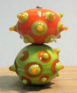 Beadology-Iowa-Green-Orange-Spikey-Beads Beadology Iowa Green and Orange Spikey Beads