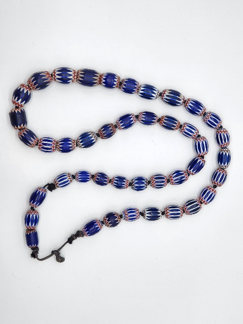 Year Old Teal Aqua Blue Huron Indian False Chevron Glass Trade Beads 150 10 
