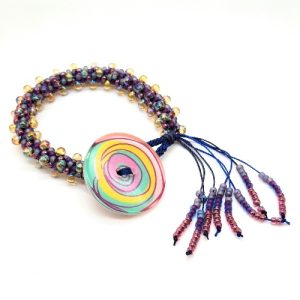 Kumihimo Bracelet with Button Closure