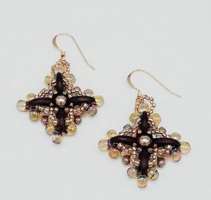 Cosmic-Flora-Earring_2-hole-bead_Beadology-Iowa Gyrls Night Out: Cosmic Flora Earrings