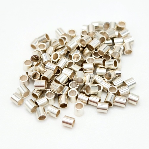 2x2mm Sterling Silver Crimp Beads--100ct.