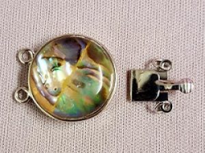 Abalone-box-clasp_Beadology-Iowa Platinum Abalone & Enamel Box Clasp--2 Strand