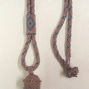 Peyote-Slide_Spiral_Herringbone_Necklace_Beadology-Iowa Beaded Necklace with Slide and Bell Filled Pendant