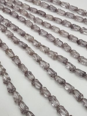 Clear Gray Tulip Beads