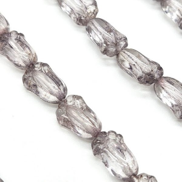 Clear Gray Tulip Beads