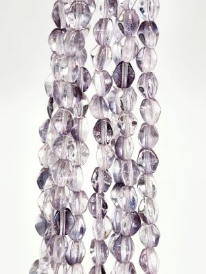 Silver Purple Pinch Beads