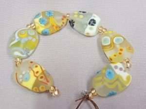 Yellow-Nautical_Lampwork_Beadology-Iowa Yellow Nautical Lampwork Strand