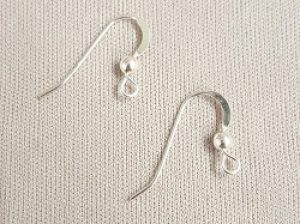 French Flat Ear Wires with Ball SS--20ct.