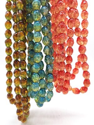 Oval Crackle Beads
