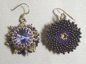 3-layer_Bezelled_Swarovski_Laurel-Kubby_Beadology-iowa 3-layered Swarovski Crystal Bezelled Earring