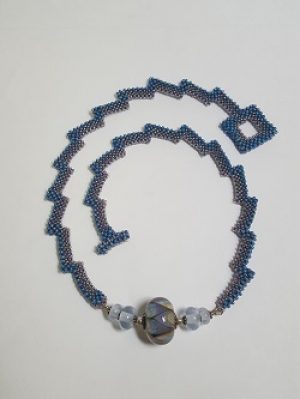 Blue-Lightning_Lampwork_Necklace_Beadology-Iowa Blue Lightning Necklace