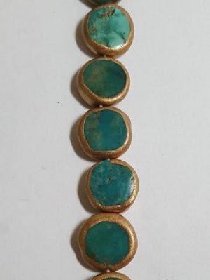 Electroplated Turquoise Coin Strand