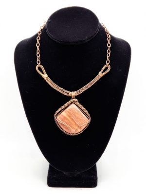 Petrified Wood and Copper Necklace