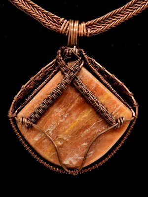 Petrified Wood and Copper Necklace