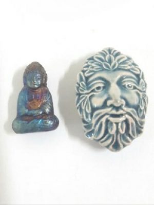 Raku-Pendants_$5_Beadology-Iowa Raku Pendants--Buddha or Green Man