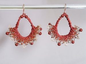 Lace-Earrings_Red-Pair_Karen-Kubby_Beadology-Iowa Lace Earring Kit--Red