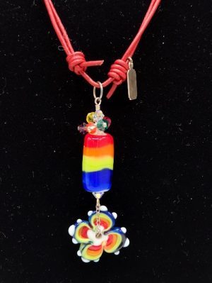 Pridewear Art Bead Flower Necklace