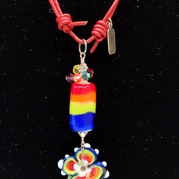 Pridewear Art Bead Flower Necklace