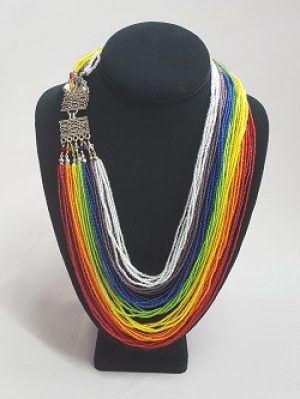 Rainbow-Multi-Strand_Necklace_Pridewear_Beadology-Iowa Rainbow Multi-strand Necklace