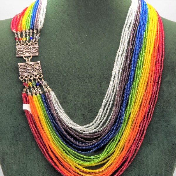 Rainbow-Multi-Strand_Necklace_Pridewear_Beadology-Iowa_01 Rainbow Multi-strand Necklace