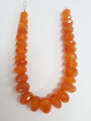 Carnelian-faceted-rondel_graduated_Beadology-Iowa Graduated Giant Carnelian Rondels
