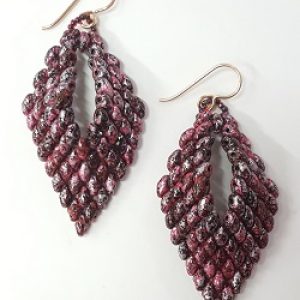 SD-Leaf-Earrings_tweedy-pink_Beadology-Iowa Superduo Leaf Earrings Kit--Tweedy Pink