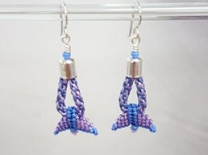 Winged-Earrings_Purple-Blue_Laurel-Kubby_Beadology-Iowa Kumihimo Winged Earrings