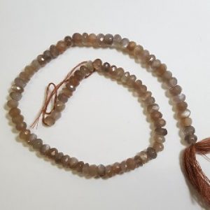 Chocolate Moonstone Faceted Rondel Strand