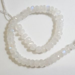 Rainbow Moonstone Faceted Rondel Strand
