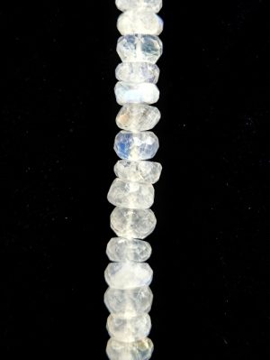 Rainbow Moonstone Faceted Rondel Strand