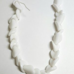 Petal-Beads_Beadology-Iowa Vintage Glass Strand--White Petals