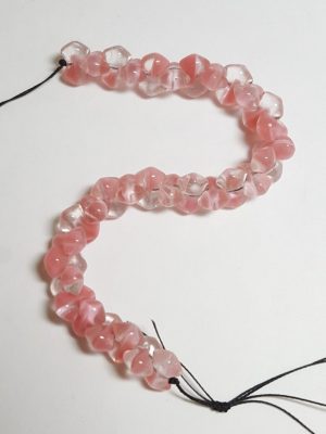 Vintage Glass Strand:  Pink and Clear Barbells