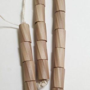 Twisted-Taupe-Barrel_Beadology-Iowa Vintage Glass Strand: Twisted Taupe Barrel