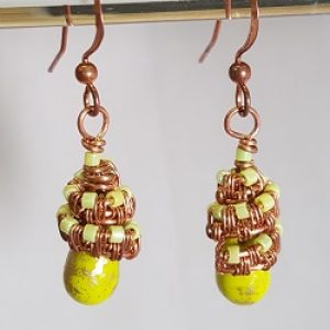 Zanetta-Hoehle_woven-capped-earrings_Beadology-Iowa New Class! Capped Wire Earrings