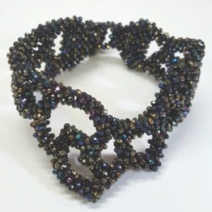Asymmetrical-CRAW-Bracelet_hematite_Karen-Kubby_Beadology-Iowa Asymmetrical Hematite Beaded Bracelet