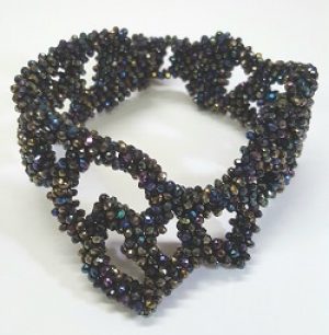 Asymmetrical-CRAW-Bracelet_hematite_Karen-Kubby_Beadology-Iowa Asymmetrical Hematite Beaded Bracelet