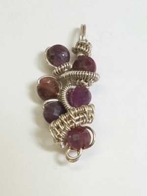 Ruby-Sterling-Pendant_Cheryl-Weatheford_Beadology-Iowa Ruby Wrap Pendant