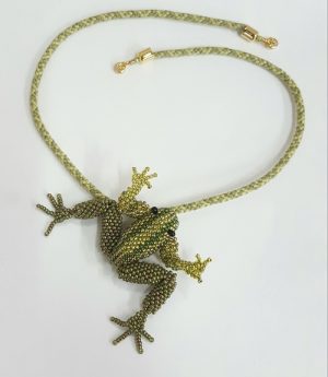 Frog-necklace_Laurel-Kubby_Beadology-Iowa Leap into Spring