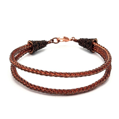 Handcrafted Braided Copper Cuff Bracelet from Mexico - Brilliant Braid |  NOVICA