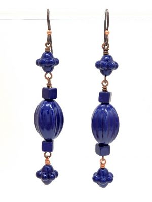 Vintage Blue Resin Dangle Earrings