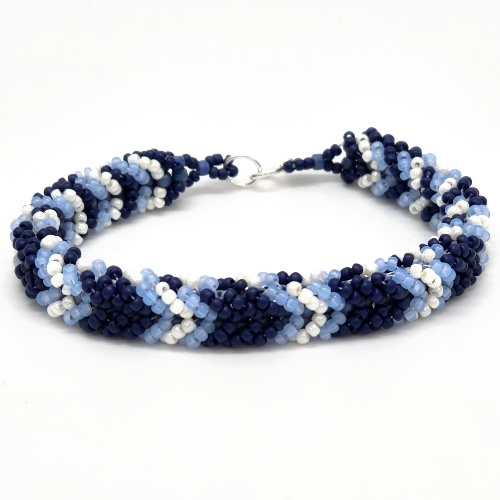 Acrylic Isobel Block Monogram Bracelet by Moon & Lola – Blue Beetle