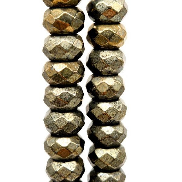 Faceted Pyrite Rondels