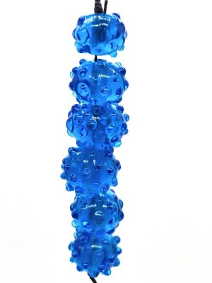 Bumpy Transparent Blue Lampwork Glass