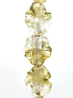 Transparent Foil-lined Ruffles Lampwork Beads