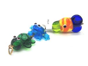 Turtle, Frog, and Fish Lampwork Friends