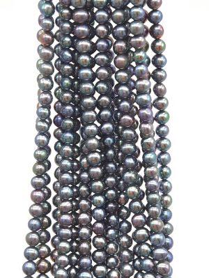 Blue Gray Side Drilled Freshwater Potato Pearls