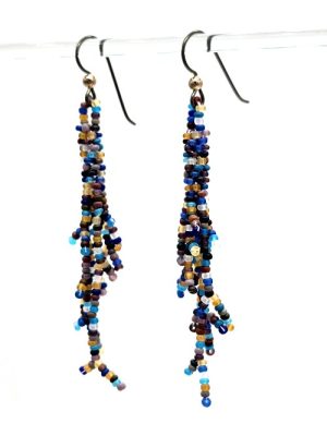 Gem-toned Branched Fringe Earrings