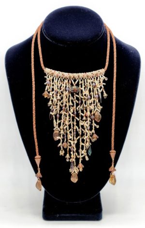 cascading-branched-fringe-kumihimo-lariat_brown_beadology-iowa Cascading Branched Fringe with Adjustable Kumihimo Lariat