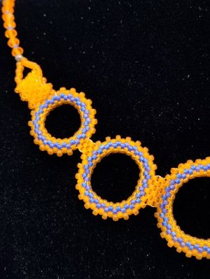 orange-and-blue-peyote-rings-necklace_beadology-iowa_02 Orange and Blue Peyote Rings