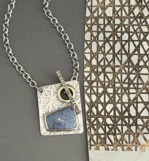 Maggie-Joynt-textured-toggle-with-stone_Beadology-Iowa New Class! Textured Toggle Pendant with Stone